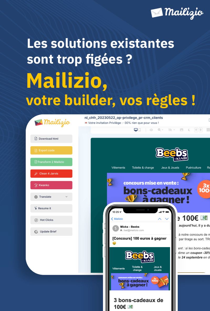 Mailizio — Votre Builder, Vos Règles
